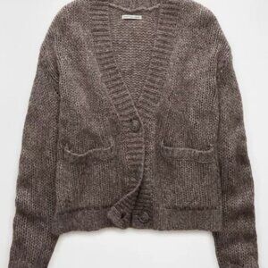 AE Relaxed V-Neck Button-Up Cardigan